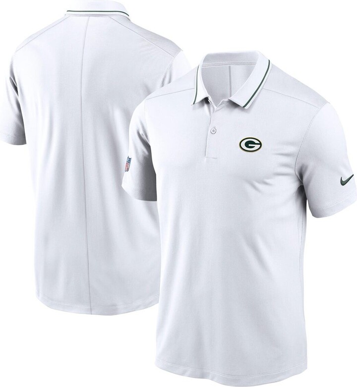 Nike Men's White Green Bay Packers Sideline Victory Performance Polo Shirt