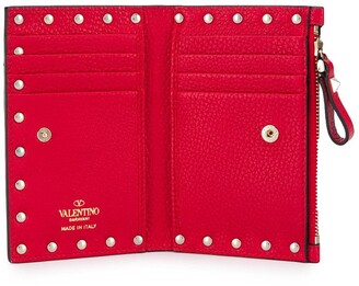 Valentino Garavani red Rockstud wallet