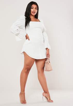 Missguided Plus Size Stassie X White Corset Bodice Milkmaid Dress