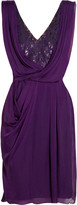 Thumbnail for your product : Matthew Williamson Embellished lace and draped silk-chiffon dress