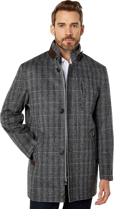 johnston & murphy wool car coat with bib