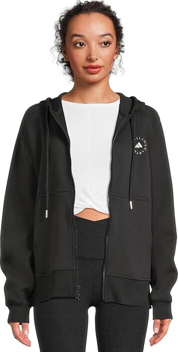 adidas By Stella Mccartney Full-zip Hoodie Women's Jacket Black/White : SM, Cotton/Polyester