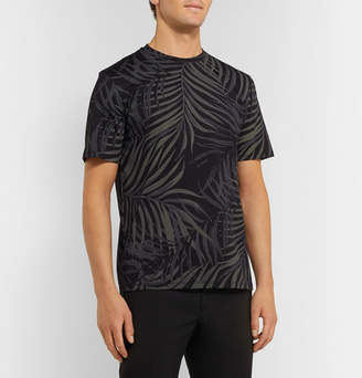 Theory Saygo Slim-fit Printed Pima Cotton-jersey T-shirt - Black