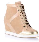 Thumbnail for your product : Jimmy Choo Preston nude wedge sneaker