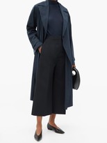 Thumbnail for your product : Jil Sander Mattia Flared Wide-leg Cotton Trousers - Navy
