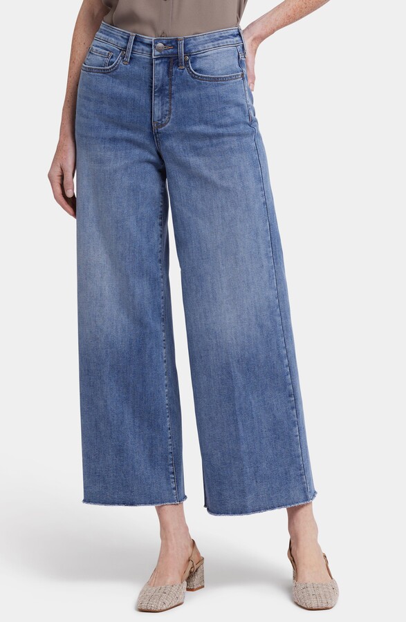 NYDJ Brodi Cool Embrace® Frayed High Waist Ankle Wide Leg Jeans
