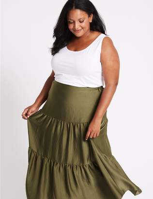 Marks and Spencer CURVE Tiered Full Maxi Skirt