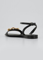 Thumbnail for your product : Saint Laurent Maillon Calfskin Chain Flat Sandals