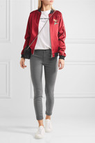 Thumbnail for your product : J Brand Anja Cropped Stretch-sateen Skinny Pants - Dark gray