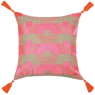 Trina Turk 20x20 Torrance Neon Embroidered Pillow - Fuchsia