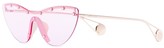 Thumbnail for your product : Gucci Cat-Eye Stud Embellished Mask Sunglasses
