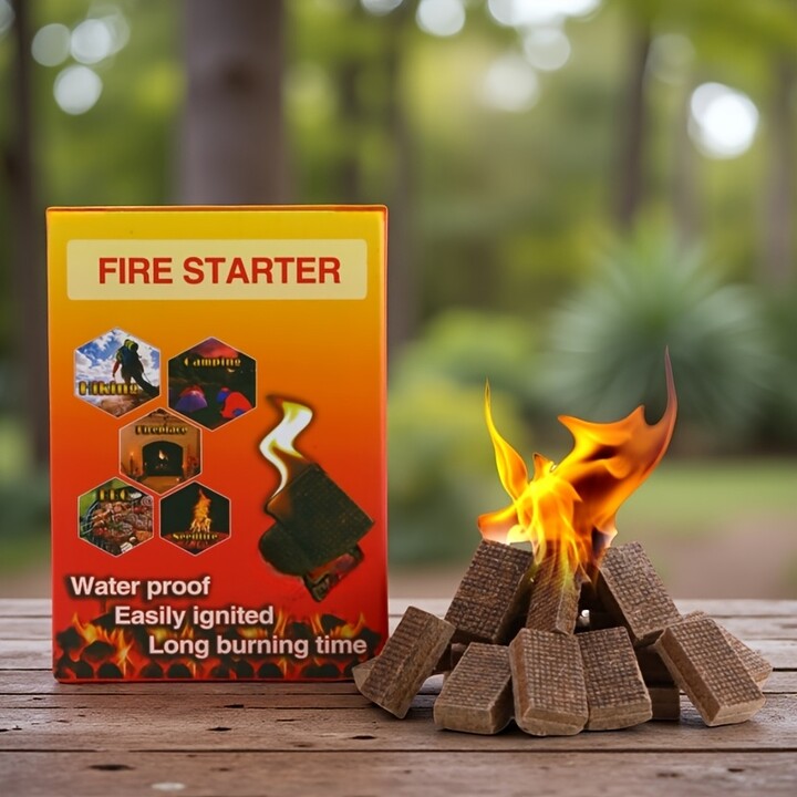 Temu Fire Starter Squares, Suitable For Barbecue Ignition, Fireplace Ignition, Emergency Ignition, , For Survival, Light And Portable, Indoor And Outdoor Use, Can Burn For 8 Minutes