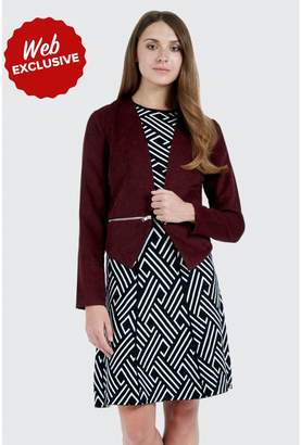 Select Fashion Fashion Womens Red Dip Hem Zip Blazer - size 16