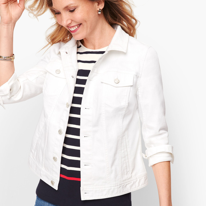 petite white jean jacket
