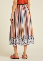 Thumbnail for your product : Paul Smith Women's Multi Stripe Pleated Skirt With Floral Hem
