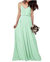 Thumbnail for your product : Botong V-Neck Chiffon Bridesmaid Dress Long Formal Prom Gown