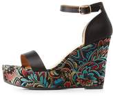 Thumbnail for your product : Charlotte Russe Bamboo Satin & Brocade Wedge Sandals