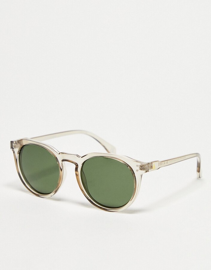 AIRE Nucleus sunglasses with green lens in stone ShopStyle