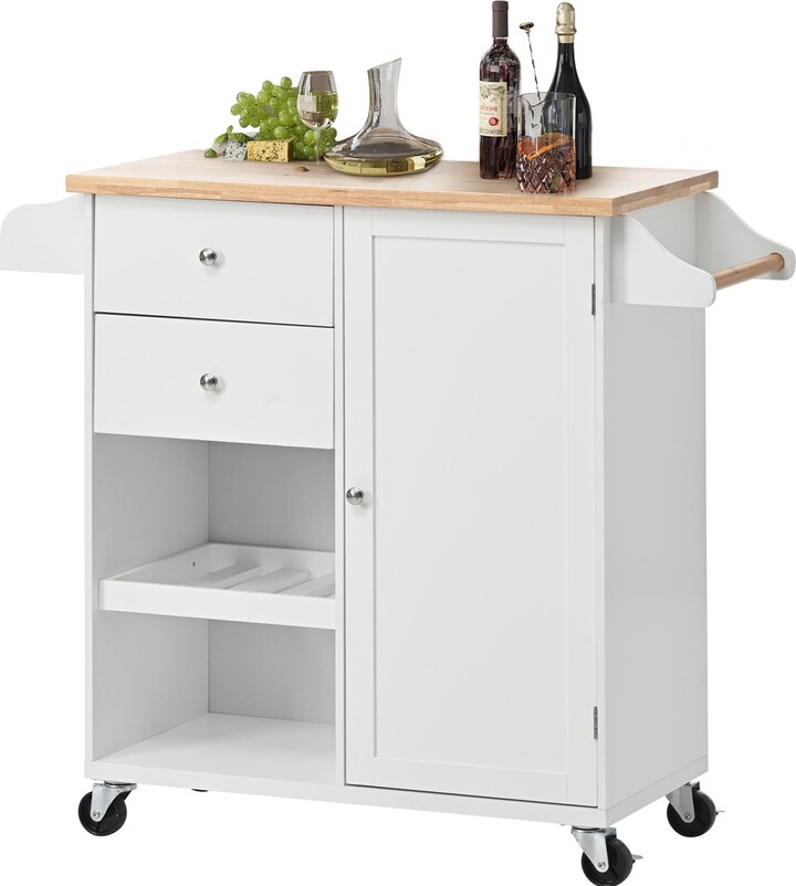 EPOWP Kitchen Islands Cart with Storage, Kitchen Island on Wheels with