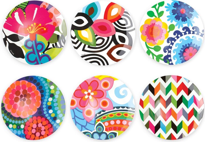 French Bull Melamine Assorted Plates-6 Piece Set -Melamine Dinnerware-Platter, Serving, Party, Platter, Dish (11" Dinner Plate, Assorted)