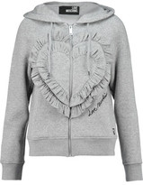 Thumbnail for your product : Love Moschino Ruffled Cotton-Blend Jersey Hooded Sweatshirt