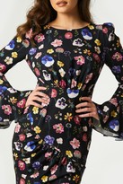 Thumbnail for your product : Little Mistress Nessa Black Floral-Print Bodycon Midi Dress