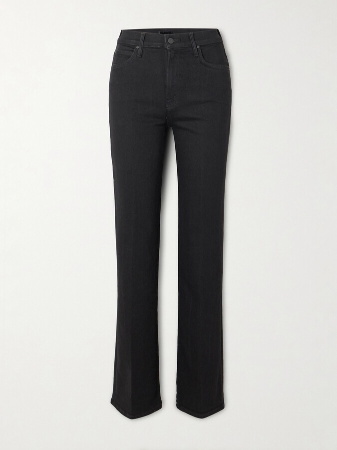 Mother The Kick It High-rise Straight-leg Jeans - Black