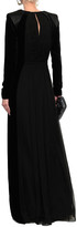 Thumbnail for your product : Alberta Ferretti Satin-trimmed Velvet And Silk-georgette Gown