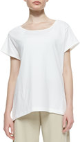 Thumbnail for your product : Joan Vass Easy Jersey One-Pocket Tee, White