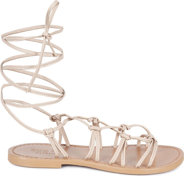 Rag & Co. - Baxea Handcrafted Latte Tie Up String Flats - ShopStyle Sandals
