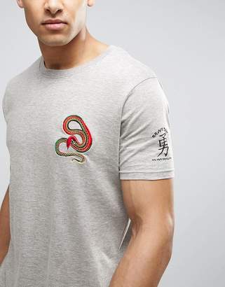 Brave Soul Embroidered Snake T-Shirt