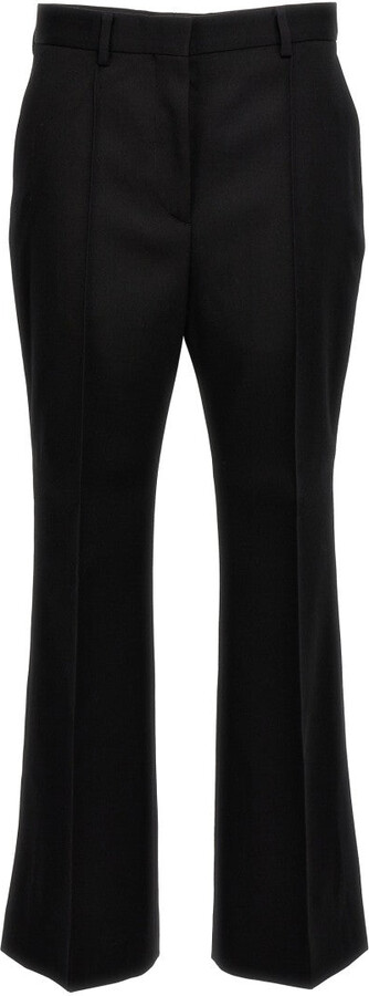 Flare Wool Pants With Central Pleat
