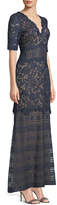 Thumbnail for your product : Tadashi Shoji Scalloped Floral Lace V-Neck Dress