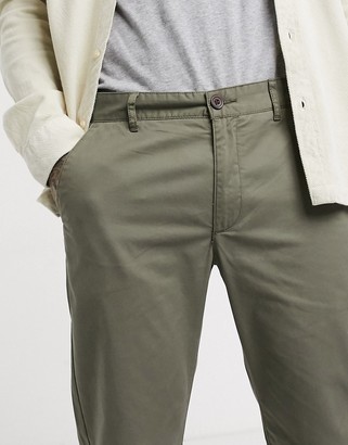 Farah Elm slim fit chino twill trousers in vintage green