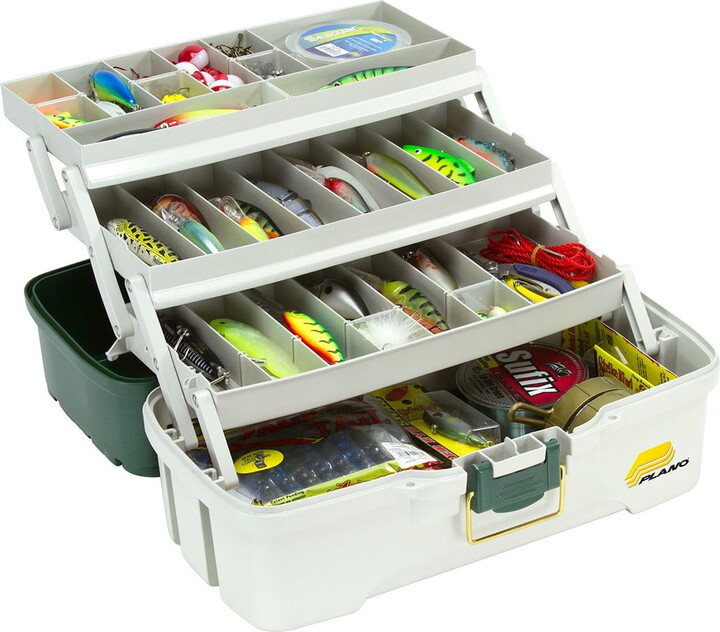 Plano Molding Co 620304 3 Tray Green & White Tackle Box