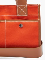Thumbnail for your product : RUE DE VERNEUIL Reporter S Leather-trim Gabardine Tote Bag - Orange Multi