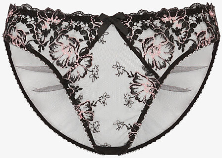 Agent Provocateur Womens Black/Pink Lana Lace Briefs S