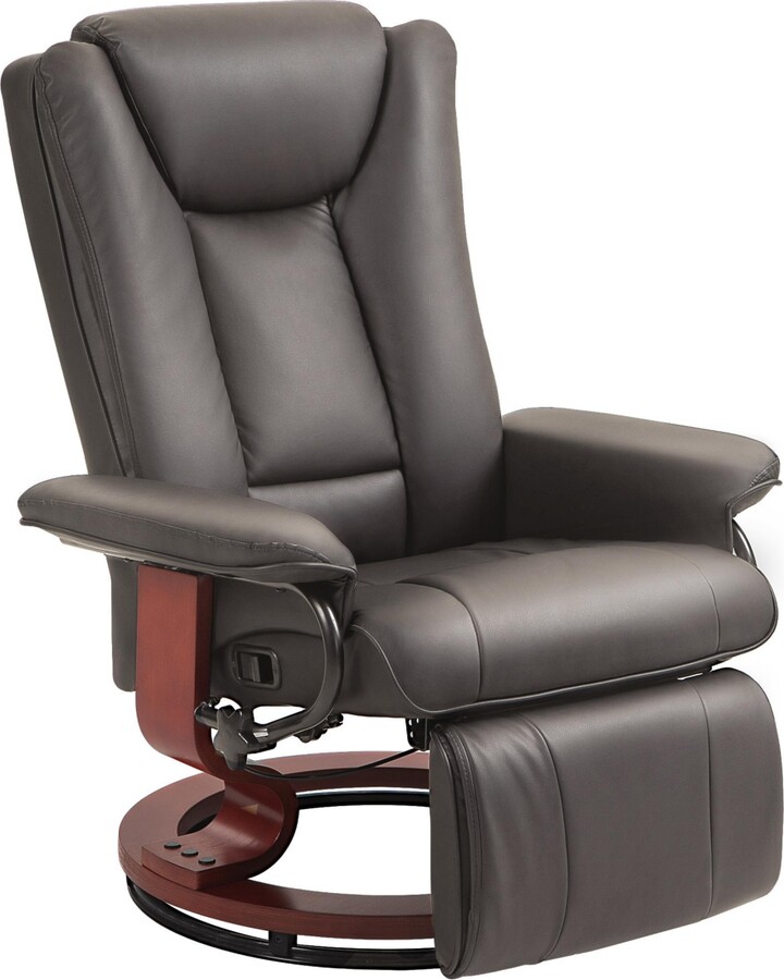 Boyel Living Manual Swivel Recliner Chair with Pu Leather and Footrest