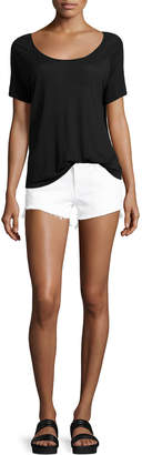 DL1961 Premium Denim Renee Cutoff Denim Shorts, White