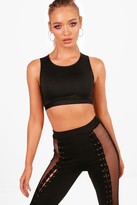 Thumbnail for your product : boohoo Amber Fit Medium Support Strappy Back Sports Crop