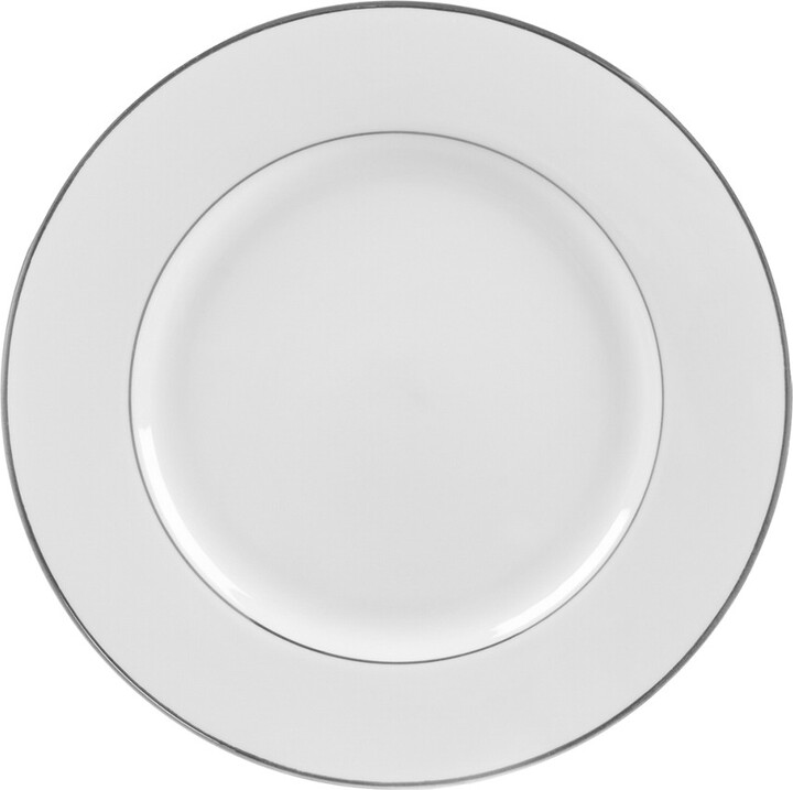 Ten Strawberry Street Set Of Six Silver Double Line Dinner Plates