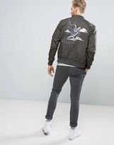 Thumbnail for your product : Selected Homme+ Souvenir Bomber Jacket with Embroidery