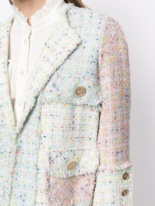 Edward Achour Paris Patchwork Tweed-Style Blazer
