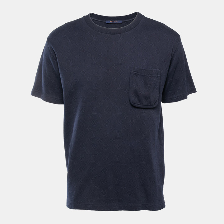 Louis Vuitton Blue Monogram Print Cotton Crew Neck Half Sleeve T-Shirt XL Louis  Vuitton