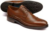 Thumbnail for your product : Charles Tyrwhitt Tan Halton wing tip brogue Derby shoes