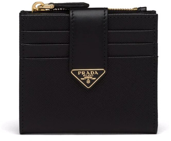 Prada Wallets Black Leather Zip | Shop the world's largest 