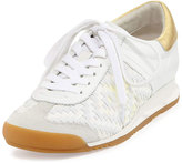 Thumbnail for your product : Ash Scorpio Diamond Woven Leather Wedge Sneaker