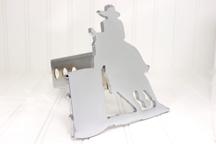Etsy Chrome Cowboy Barrel Racer Hitch Cover - Fits 2\