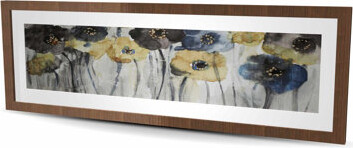 Lark Manor Gray Blue and Yellow Flowers Framed Print | Home Decor