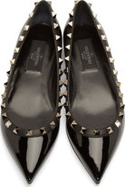 Thumbnail for your product : Valentino Black Patent Leather Rockstud Flats